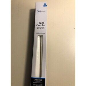 Mainstays Taper Candles Unscented 4 Pack New 10"